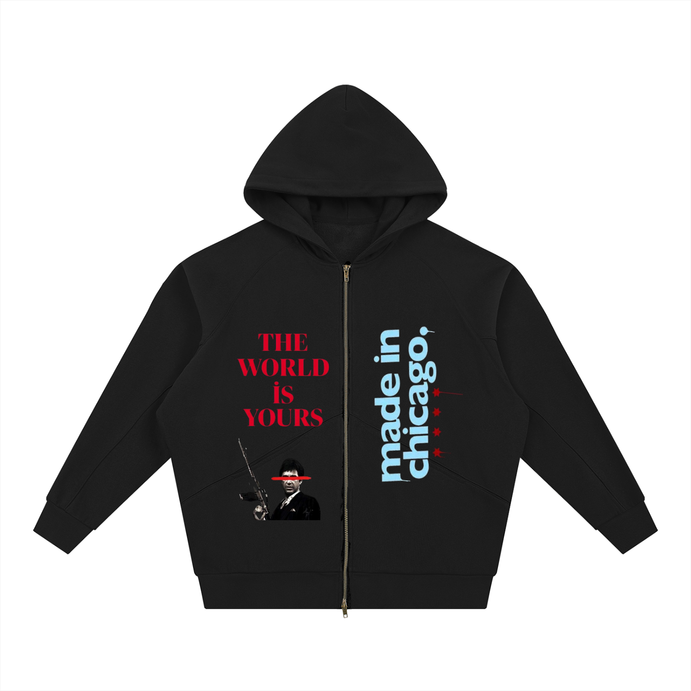 Dolman Sleeve Zip-Through Fleece  Hoodie