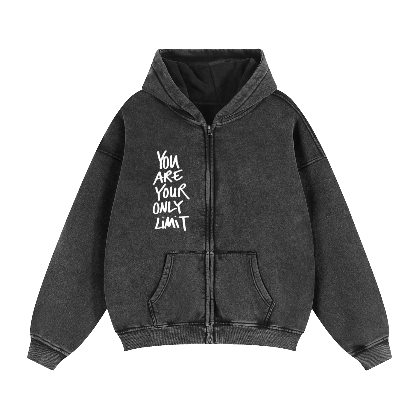 Zip-Through Boxy Fleece Hoodie