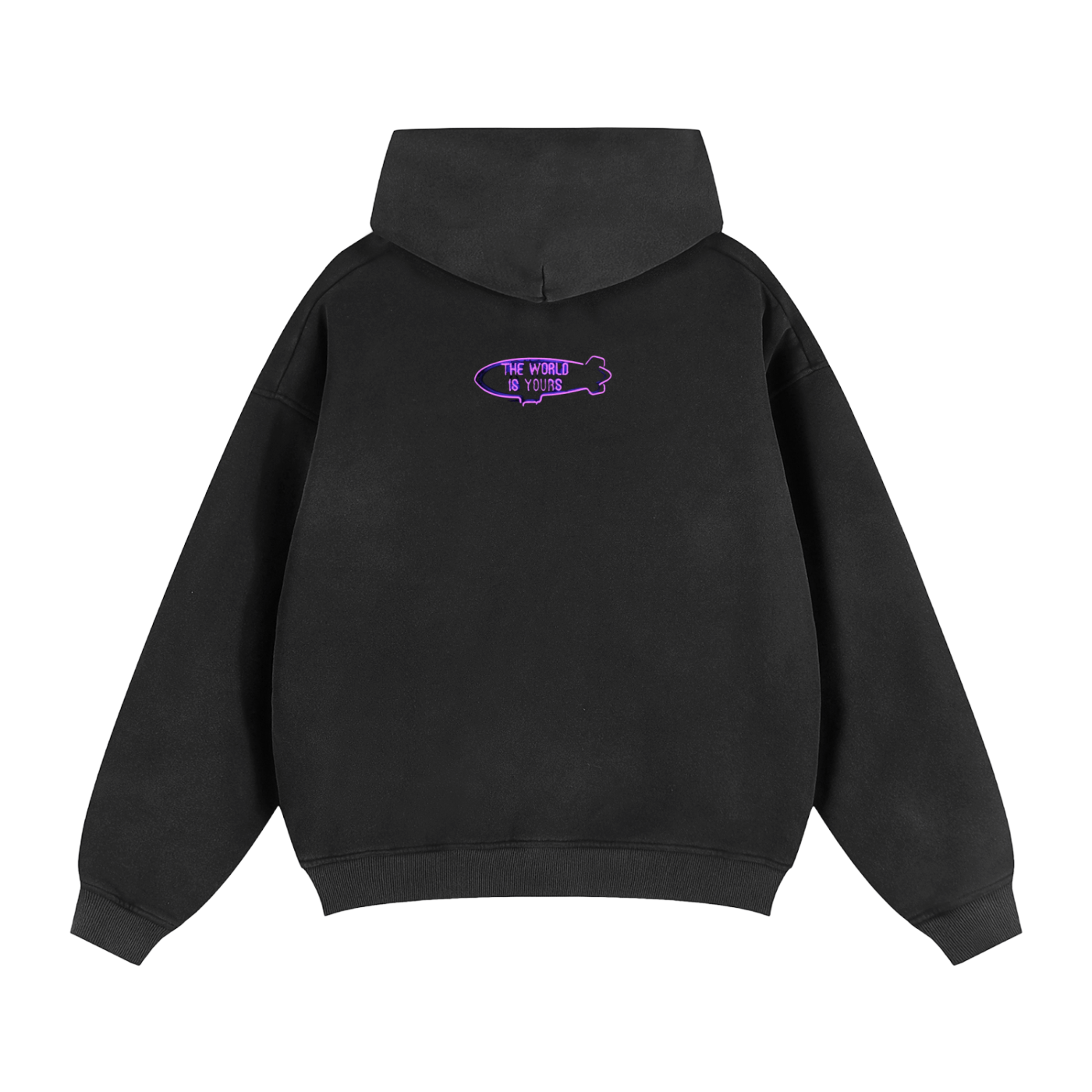 Sunfade Two-way Zipper Boxy Fleece Hoodie