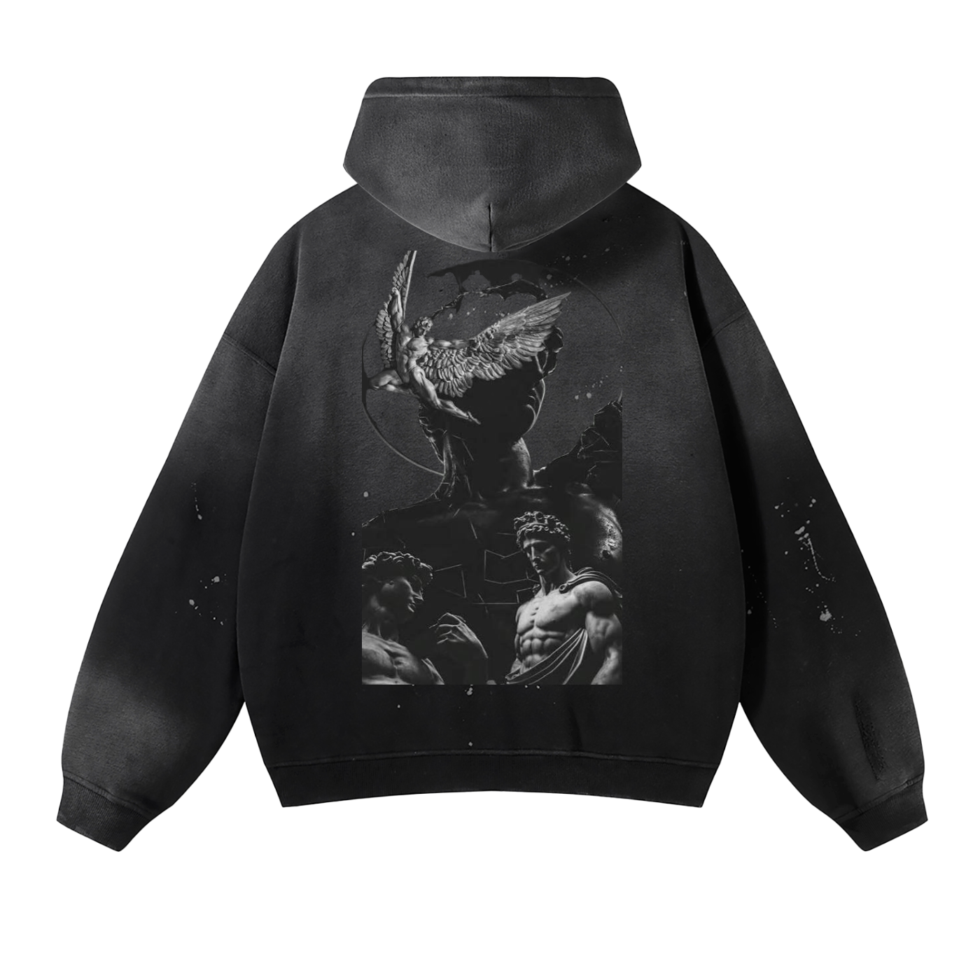Vintage Washed Frayed Fleece Hoodie